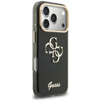 Guess IML 4G Script Metal dėklas iPhone 17 Pro / 18 Pro - juodas -- iPhone 17 Pro / iPhone 18 Pro