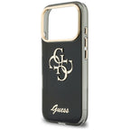 Guess IML 4G Script Metal dėklas iPhone 17 Pro / 18 Pro - juodas -- iPhone 17 Pro / iPhone 18 Pro