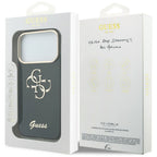 Guess IML 4G Script Metal dėklas iPhone 17 Pro / 18 Pro - juodas -- iPhone 17 Pro / iPhone 18 Pro