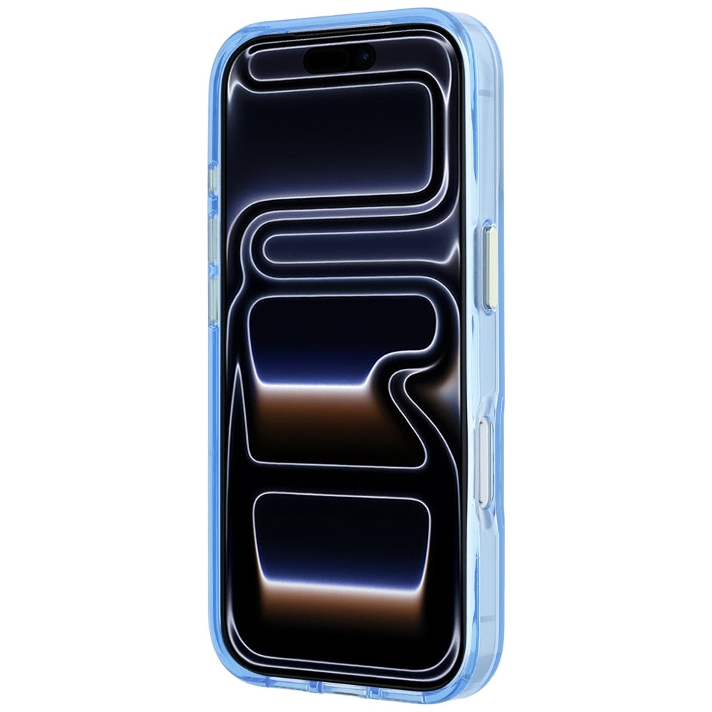 Guess IML 4G Script Metal dėklas iPhone 17 Pro / 18 Pro - šviesiai mėlyna -- iPhone 17 Pro / iPhone 18 Pro