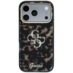 Guess IML 4G Script Metal Logo MagSafe dėklas iPhone 18 Pro - burgundiškos spalvos -- iPhone 18 Pro