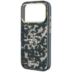 Guess IML 4G Script Metal Logo MagSafe dėklas iPhone 18 Pro - burgundiškos spalvos -- iPhone 18 Pro