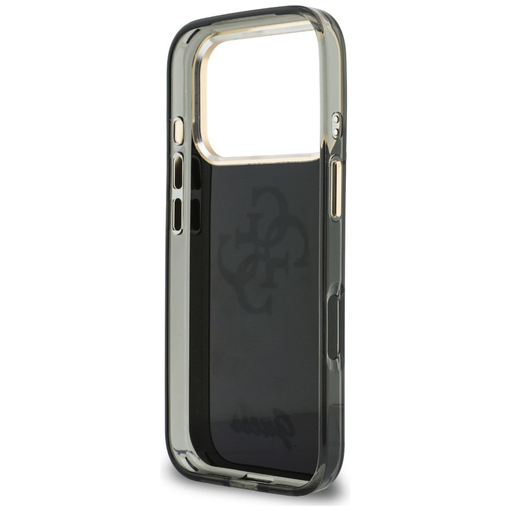 Guess IML 4G Script Metal dėklas skirtas iPhone 17 Pro Max / 18 Pro Max - Juoda -- iPhone 17 Pro Max / iPhone 18 Pro Max
