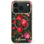 Guess IML Glitter Blossom Roses dėklas skirtas iPhone 17 Pro / 18 Pro - Juoda -- iPhone 17 Pro / iPhone 18 Pro