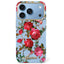 Guess IML Glitter Blossom Roses dėklas iPhone 17 Pro Max / 18 Pro Max - šviesi mėlyna -- iPhone 17 Pro Max / iPhone 18...