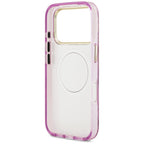 Guess IML Glitter Flowers Triangle MagSafe dėklas iPhone 17 Pro / 18 Pro - Violetinė -- iPhone 17 Pro / iPhone 18 Pro