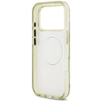 Guess IML Glitter Flowers Triangle MagSafe dėklas iPhone 17 Pro / 18 Pro - Žalias -- iPhone 17 Pro / iPhone 18 Pro
