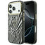 Guess IML Zebra Glitter Triangle Logo MagSafe dėklas skirtas iPhone 17 Pro Max / 18 Pro Max - Sidabrinė -- iPhone 17 Pro...