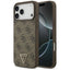 Guess Leather 4G Triangle Strass MagSafe dėklas skirtas iPhone 17 Pro Max / 18 Pro Max - Ruda -- iPhone 17 Pro Max /...