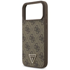 Guess Leather 4G Triangle Strass MagSafe dėklas skirtas iPhone 17 Pro Max / 18 Pro Max - Ruda -- iPhone 17 Pro Max /...