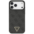 Guess Leather 4G Triangle Strass MagSafe dėklas skirtas iPhone 17 Pro Max / 18 Pro Max - Juoda -- iPhone 17 Pro Max /...