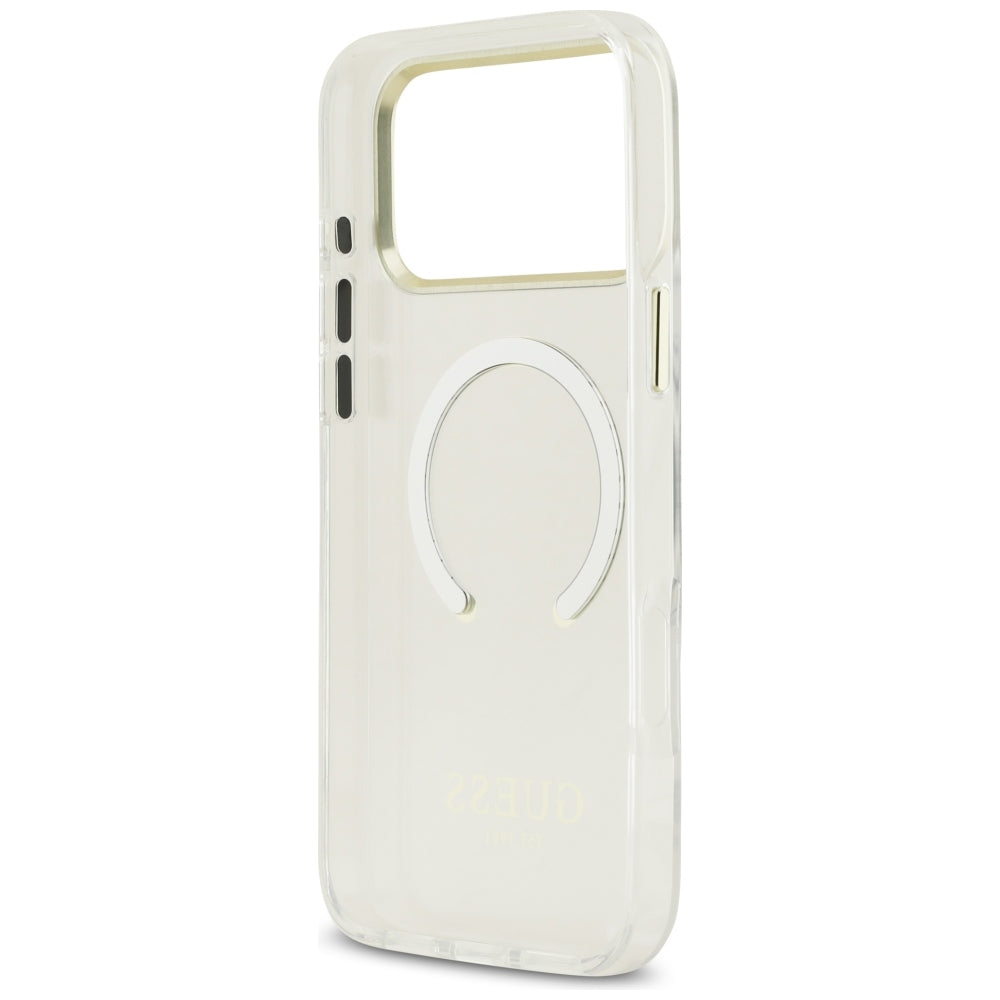 Guess Metalinio Kontūro MagSafe dėklas iPhone 17 Pro Max / 18 Pro Max - auksinė -- iPhone 17 Pro Max / iPhone 18 Pro Max
