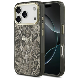 Guess Pytono Rašto MagSafe dėklas iPhone 17 Pro / 18 Pro - ruda -- iPhone 17 Pro / iPhone 18 Pro
