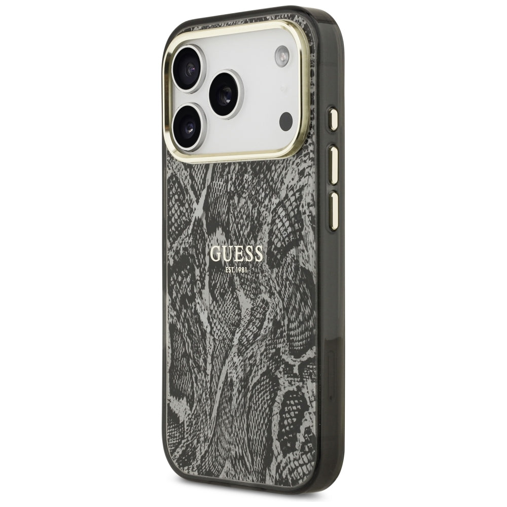 Guess Pytono Rašto MagSafe dėklas iPhone 17 Pro / 18 Pro - juoda -- iPhone 17 Pro / iPhone 18 Pro