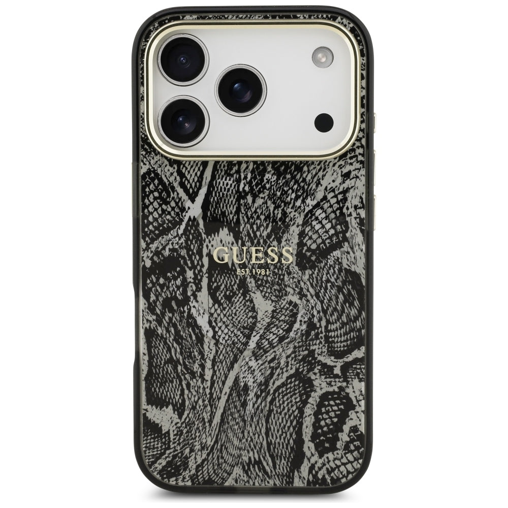 Guess Pytono Rašto MagSafe dėklas iPhone 17 Pro / 18 Pro - juoda -- iPhone 17 Pro / iPhone 18 Pro