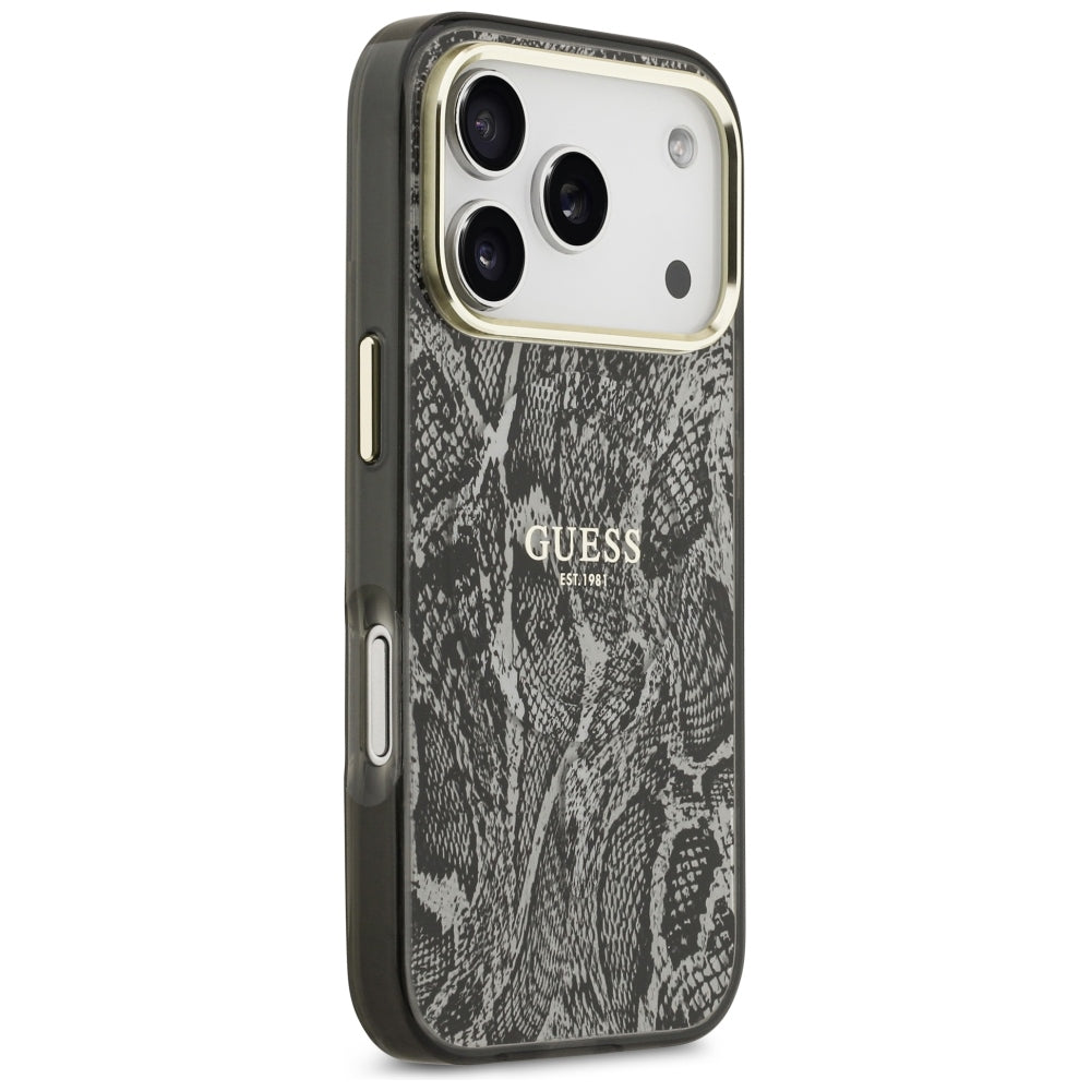 Guess Pytono Rašto MagSafe dėklas iPhone 17 Pro / 18 Pro - juoda -- iPhone 17 Pro / iPhone 18 Pro