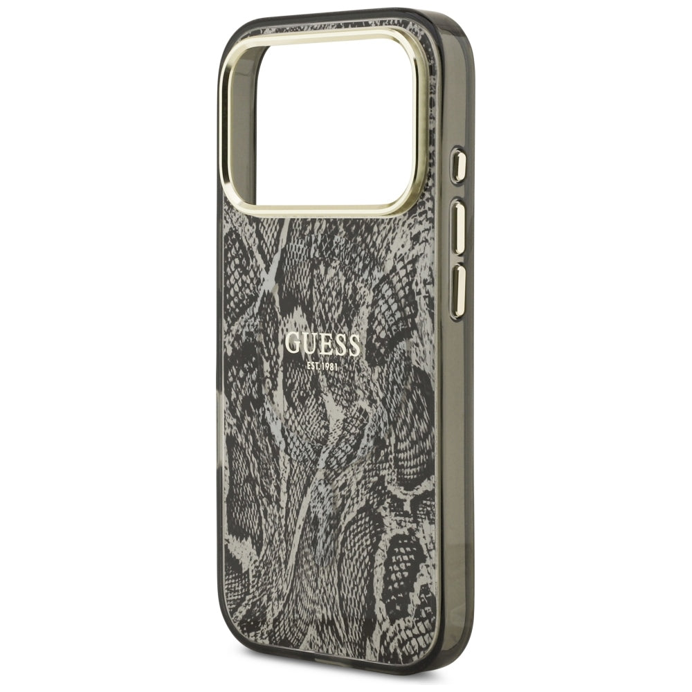 Guess Pytono Rašto MagSafe dėklas iPhone 17 Pro / 18 Pro - juoda -- iPhone 17 Pro / iPhone 18 Pro