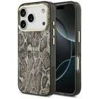 Guess Pytono Rašto MagSafe dėklas iPhone 17 Pro Max / 18 Pro Max - ruda -- iPhone 17 Pro Max / iPhone 18 Pro Max