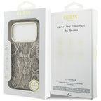 Guess Pytono Rašto MagSafe dėklas iPhone 17 Pro Max / 18 Pro Max - ruda -- iPhone 17 Pro Max / iPhone 18 Pro Max