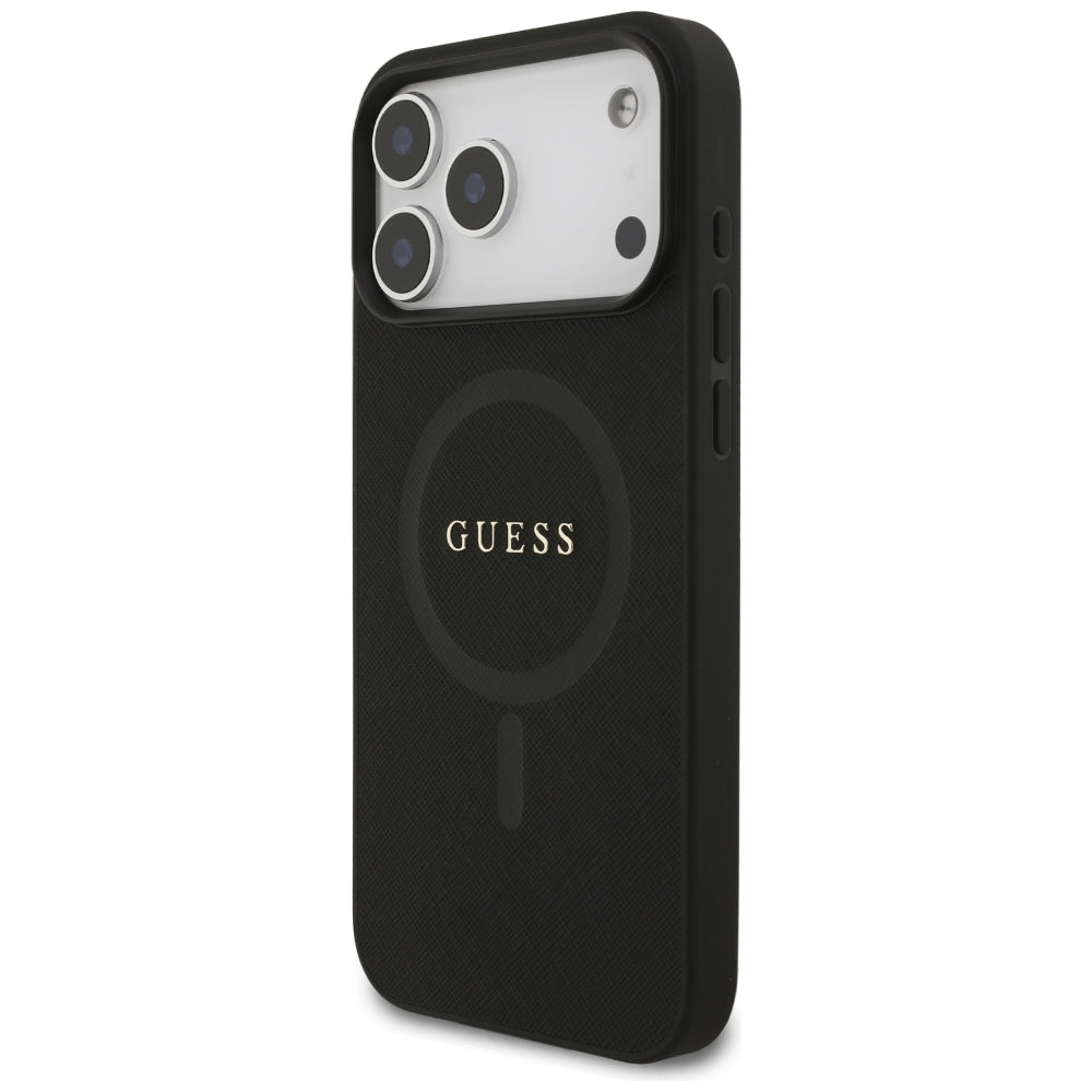Guess Saffiano Klasikinio Logotipo MagSafe dėklas iPhone 17 Pro Max / 18 Pro Max - juoda -- iPhone 17 Pro Max / iPhone 18...