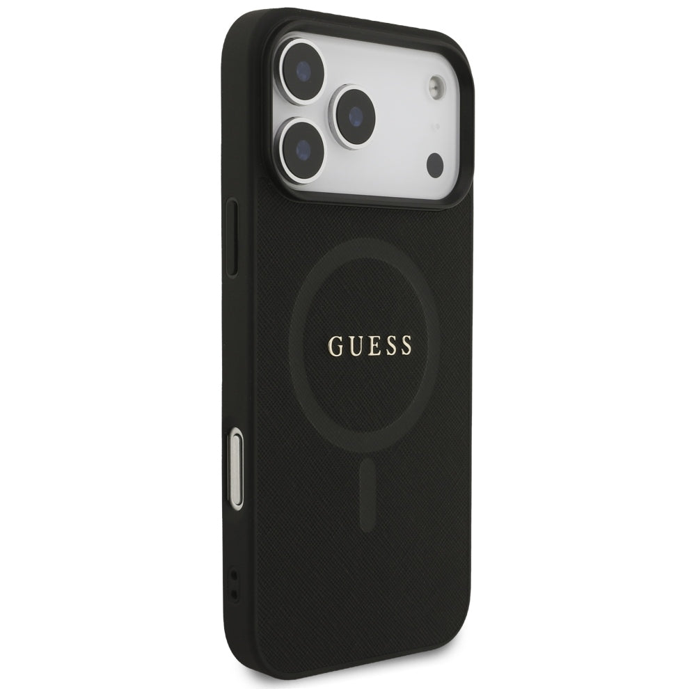 Guess Saffiano Klasikinio Logotipo MagSafe dėklas iPhone 17 Pro Max / 18 Pro Max - juoda -- iPhone 17 Pro Max / iPhone 18...