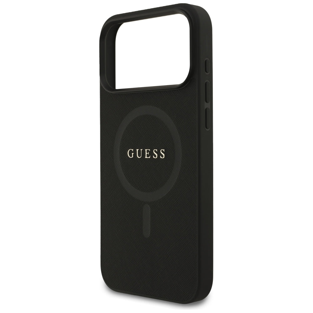 Guess Saffiano Klasikinio Logotipo MagSafe dėklas iPhone 17 Pro Max / 18 Pro Max - juoda -- iPhone 17 Pro Max / iPhone 18...
