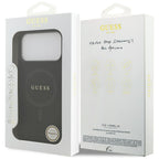 Guess Saffiano Klasikinio Logotipo MagSafe dėklas iPhone 17 Pro Max / 18 Pro Max - juoda -- iPhone 17 Pro Max / iPhone 18...