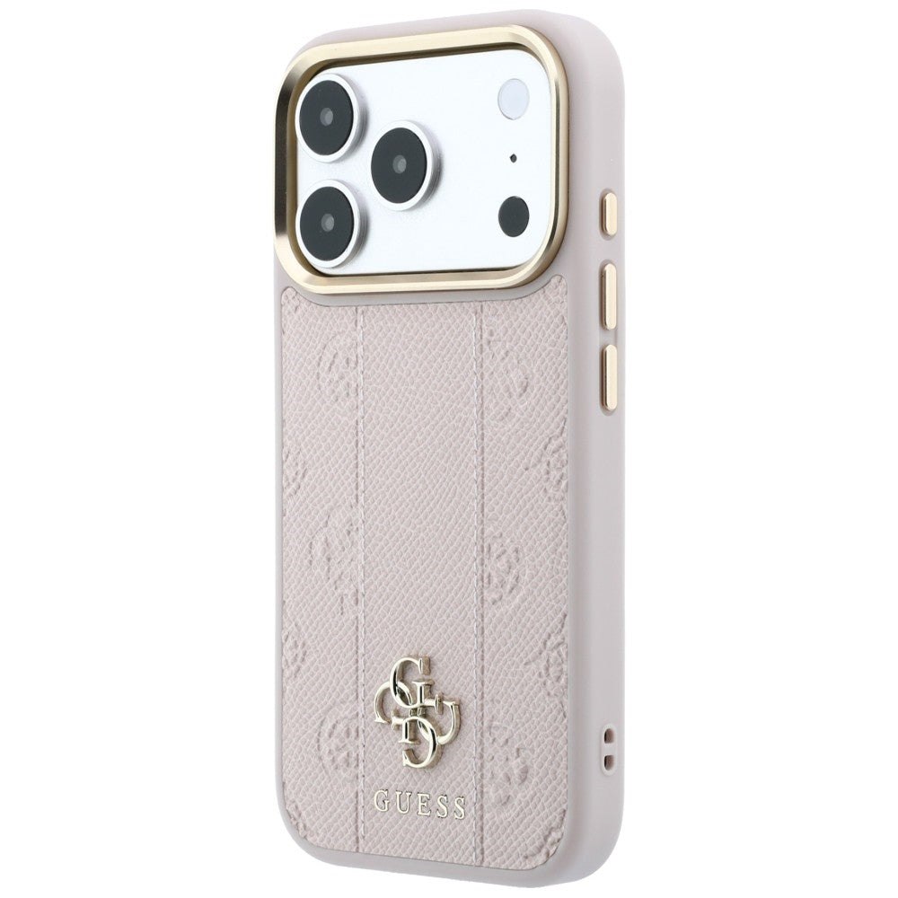 Guess Stripe Peony 4G Logo MagSafe dėklas iPhone 17 Pro Max / 18 Pro Max - Rožinė -- iPhone 17 Pro Max / iPhone 18 Pro Max