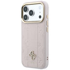 Guess Stripe Peony 4G Logo MagSafe dėklas iPhone 17 Pro Max / 18 Pro Max - Rožinė -- iPhone 17 Pro Max / iPhone 18 Pro Max