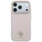 Guess Stripe Peony 4G Logo MagSafe dėklas iPhone 17 Pro Max / 18 Pro Max - Rožinė -- iPhone 17 Pro Max / iPhone 18 Pro Max
