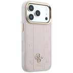 Guess Stripe Peony 4G Logo MagSafe dėklas iPhone 17 Pro Max / 18 Pro Max - Rožinė -- iPhone 17 Pro Max / iPhone 18 Pro Max