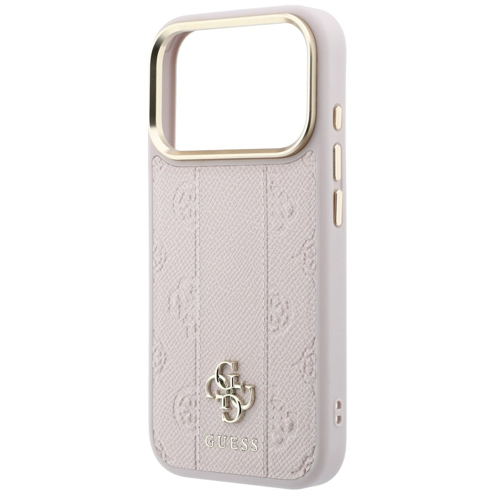 Guess Stripe Peony 4G Logo MagSafe dėklas iPhone 17 Pro Max / 18 Pro Max - Rožinė -- iPhone 17 Pro Max / iPhone 18 Pro Max