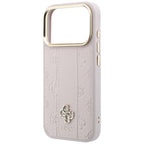 Guess Stripe Peony 4G Logo MagSafe dėklas iPhone 17 Pro Max / 18 Pro Max - Rožinė -- iPhone 17 Pro Max / iPhone 18 Pro Max