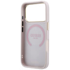 Guess Stripe Peony 4G Logo MagSafe dėklas iPhone 17 Pro Max / 18 Pro Max - Rožinė -- iPhone 17 Pro Max / iPhone 18 Pro Max