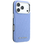 Karl Lagerfeld Grained Allover Logo Metal Elongated MagSafe dėklas iPhone 17 Pro Max / 18 Pro Max - Mėlyna -- iPhone 17...