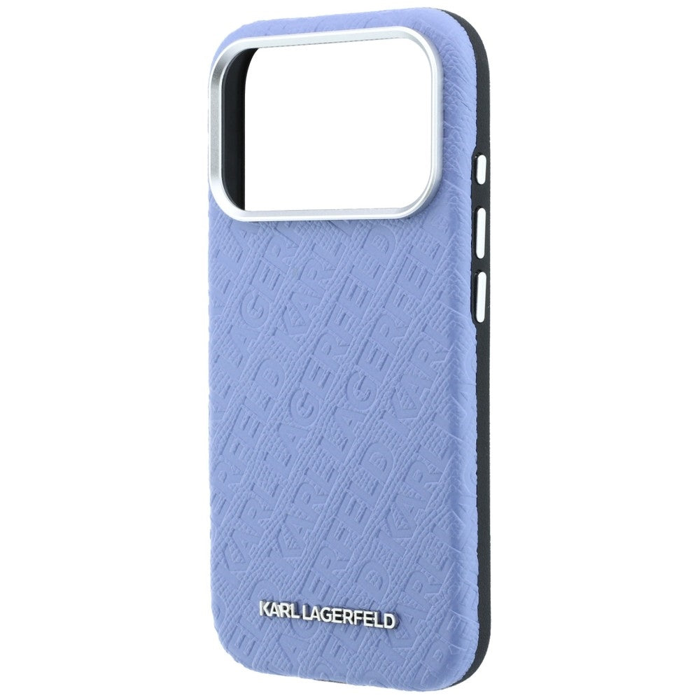 Karl Lagerfeld Grained Allover Logo Metal Elongated MagSafe dėklas iPhone 17 Pro Max / 18 Pro Max - Mėlyna -- iPhone 17...