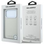 Dėklas Karl Lagerfeld Grained Elongated Logo MagSafe, skirtas iPhone 17 Pro / 18 Pro - smėlio spalvos -- iPhone 17 Pro /...