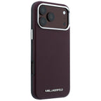 Karl Lagerfeld tekstūrinis pailgo logotipo MagSafe dėklas iPhone 17 Pro Max / 18 Pro Max - bordo -- iPhone 17 Pro Max /...