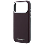 Karl Lagerfeld tekstūrinis pailgo logotipo MagSafe dėklas iPhone 17 Pro Max / 18 Pro Max - bordo -- iPhone 17 Pro Max /...