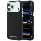 Karl Lagerfeld tekstūrinto pailginto logotipo MagSafe dėklas iPhone 17 Pro Max / 18 Pro Max - juodas -- iPhone 17 Pro Max...