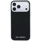 Karl Lagerfeld tekstūrinto pailginto logotipo MagSafe dėklas iPhone 17 Pro Max / 18 Pro Max - juodas -- iPhone 17 Pro Max...