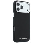 Karl Lagerfeld tekstūrinto pailginto logotipo MagSafe dėklas iPhone 17 Pro Max / 18 Pro Max - juodas -- iPhone 17 Pro Max...