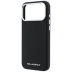 Karl Lagerfeld tekstūrinto pailginto logotipo MagSafe dėklas iPhone 17 Pro Max / 18 Pro Max - juodas -- iPhone 17 Pro Max...
