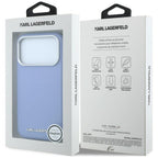 Karl Lagerfeld tekstūrinto pailginto logotipo MagSafe dėklas iPhone 17 Pro Max / 18 Pro Max - mėlynas -- iPhone 17 Pro...