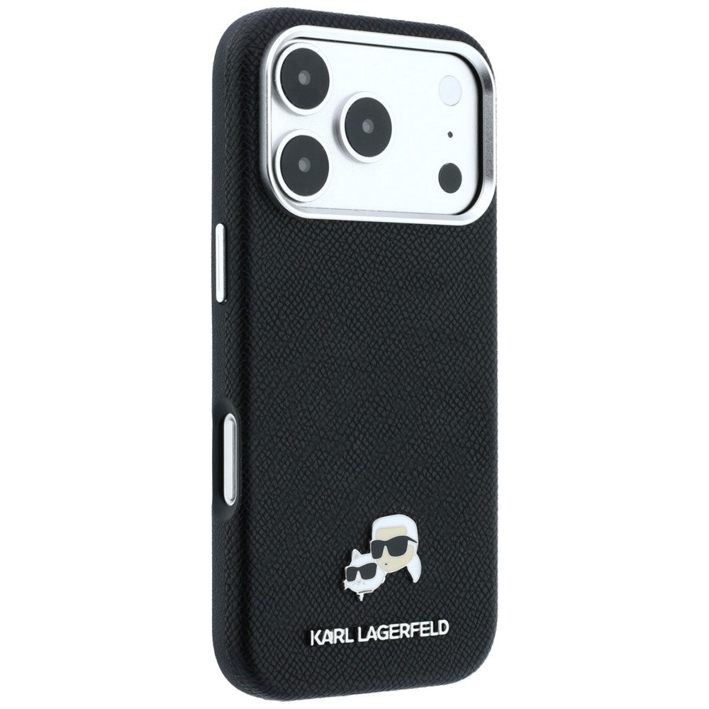 Karl Lagerfeld grūdinto metalo galvų MagSafe dėklas iPhone 17 Pro Max / 18 Pro Max - Juoda -- iPhone 17 Pro Max / iPhone...