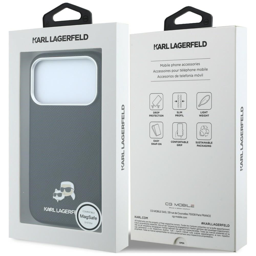 Karl Lagerfeld grūdinto metalo galvų MagSafe dėklas iPhone 17 Pro Max / 18 Pro Max - Juoda -- iPhone 17 Pro Max / iPhone...