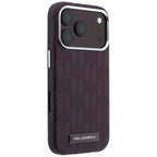Karl Lagerfeld grūdinto monochrominio dervinės logotipo MagSafe dėklas iPhone 17 Pro / 18 Pro - Bordo -- iPhone 17 Pro /...