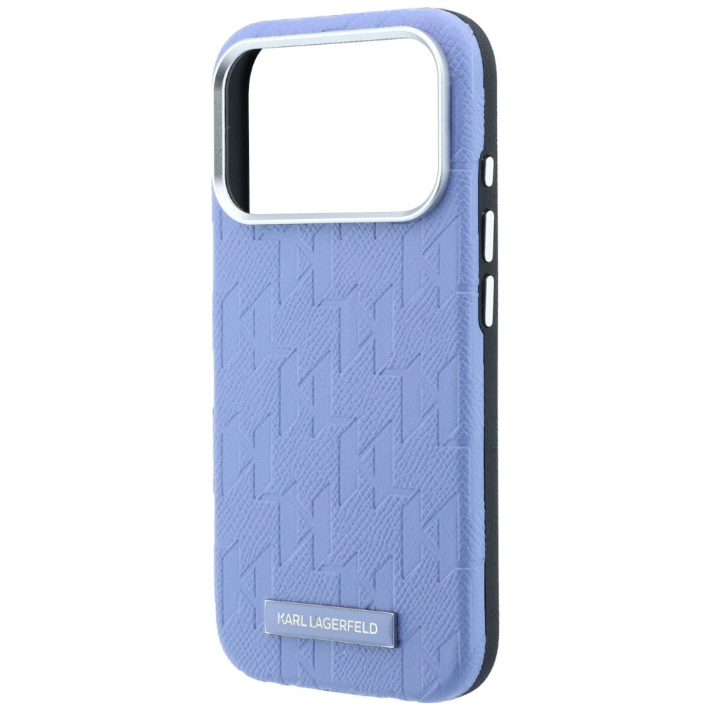 Karl Lagerfeld grūdinto monochrominio dervinės logotipo MagSafe dėklas iPhone 17 Pro / 18 Pro - Šviesiai mėlyna -- iPhone...