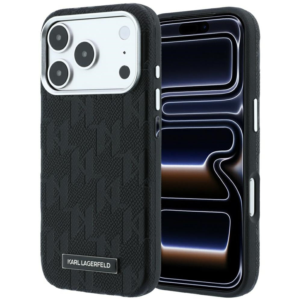 Karl Lagerfeld Grūdinto Mono Resin logotipo MagSafe dėklas iPhone 17 Pro Max / 18 Pro Max - Juoda -- iPhone 17 Pro Max /...