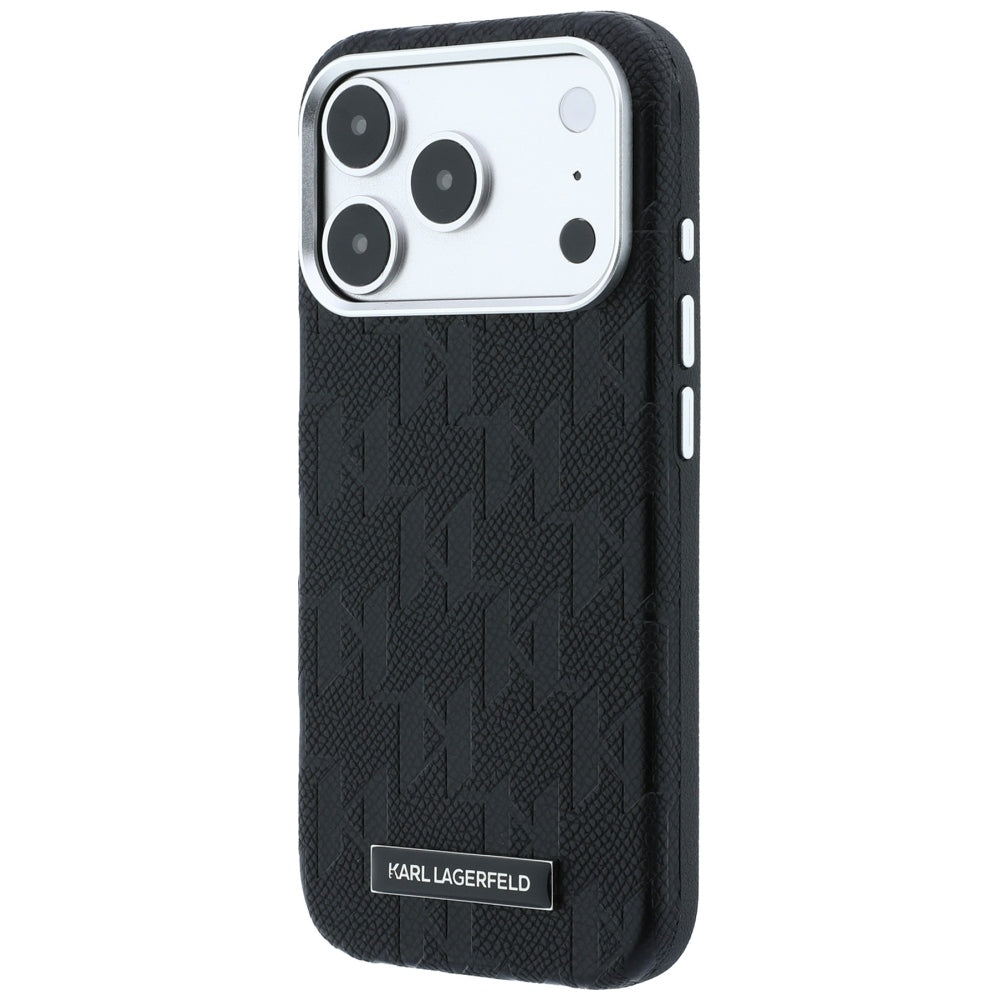 Karl Lagerfeld Grūdinto Mono Resin logotipo MagSafe dėklas iPhone 17 Pro Max / 18 Pro Max - Juoda -- iPhone 17 Pro Max /...